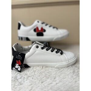 Ground Up Disney Minnie Mouse Womens Low-top Court Sneakers White/Black Size 9.5